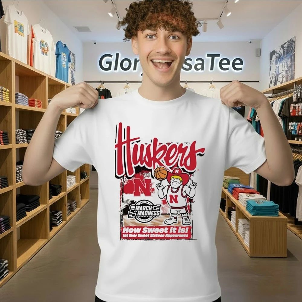 Nebraska M IVORY 2026 NCAA March Madness First Ever Sweet 16 SS TEE MENS BASKETBALL Shirt