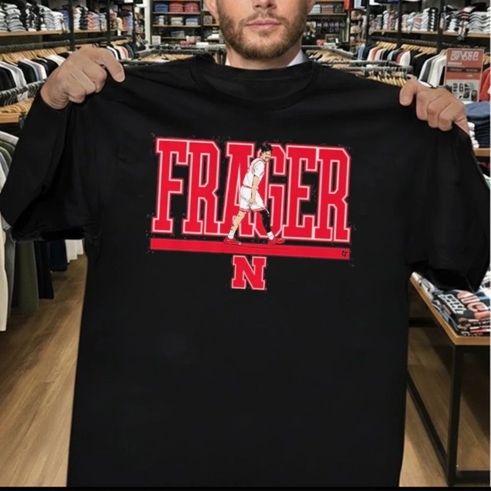Nebraska Basketball Braden Frager Name Pose Shirt