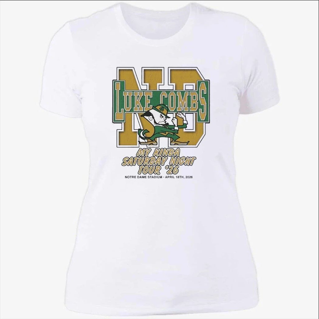 Luke Combs South Bend Indiana 2026 Tour Merch Tee At Notre Dame Stadium April 18 2026 Notre Dame Fighting Irish Big Logo T-Shirt