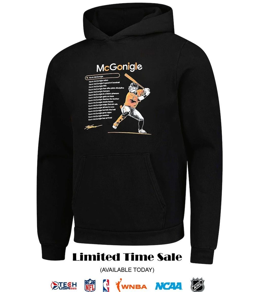 Kevin McGonigle Detroit Tigers Google search signature shirt