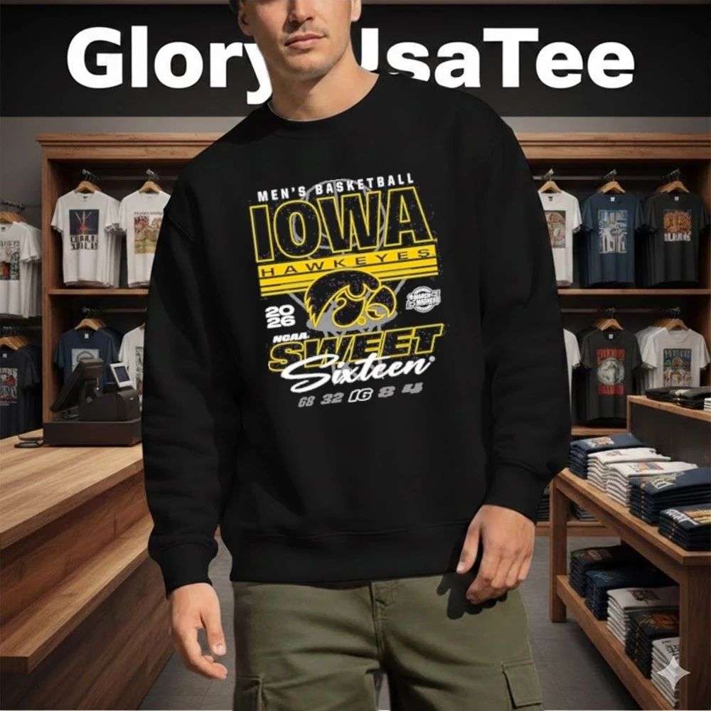Iowa Hawkeyes Black Something Inked 2026 NCAA Men’s Basketball Sweet 16 Bound Shirt
