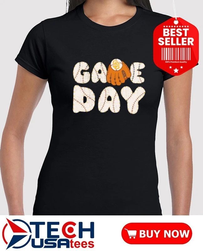Game Day San Diego Padres Baseball MLB glove shirt