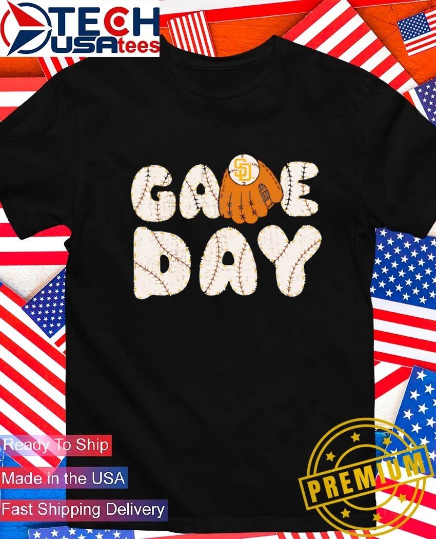 Game Day San Diego Padres Baseball MLB glove shirt