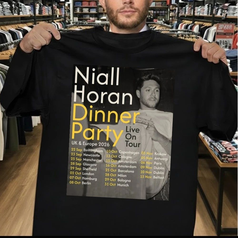 Niall Horan Dinner Party UK Europe 2026 Live On Tour Schedule Poster Shirt