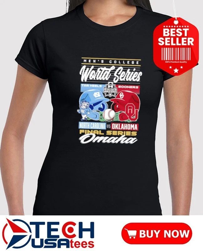 North Carolina Tar Heels vs Oklahoma Sooners 2026 College World Series Championship Matchup helmet shirt