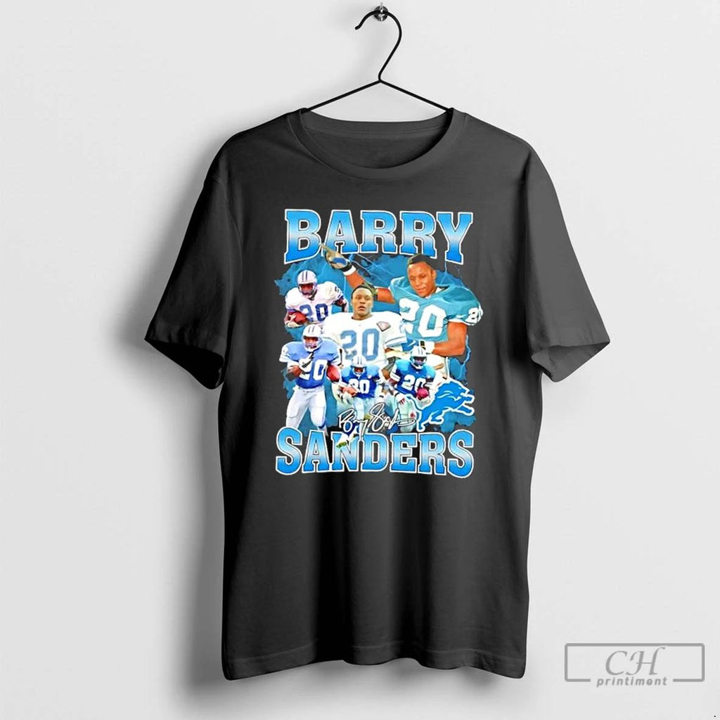Classic Barry Sanders Detroit Lions Football Graphic T Shirts