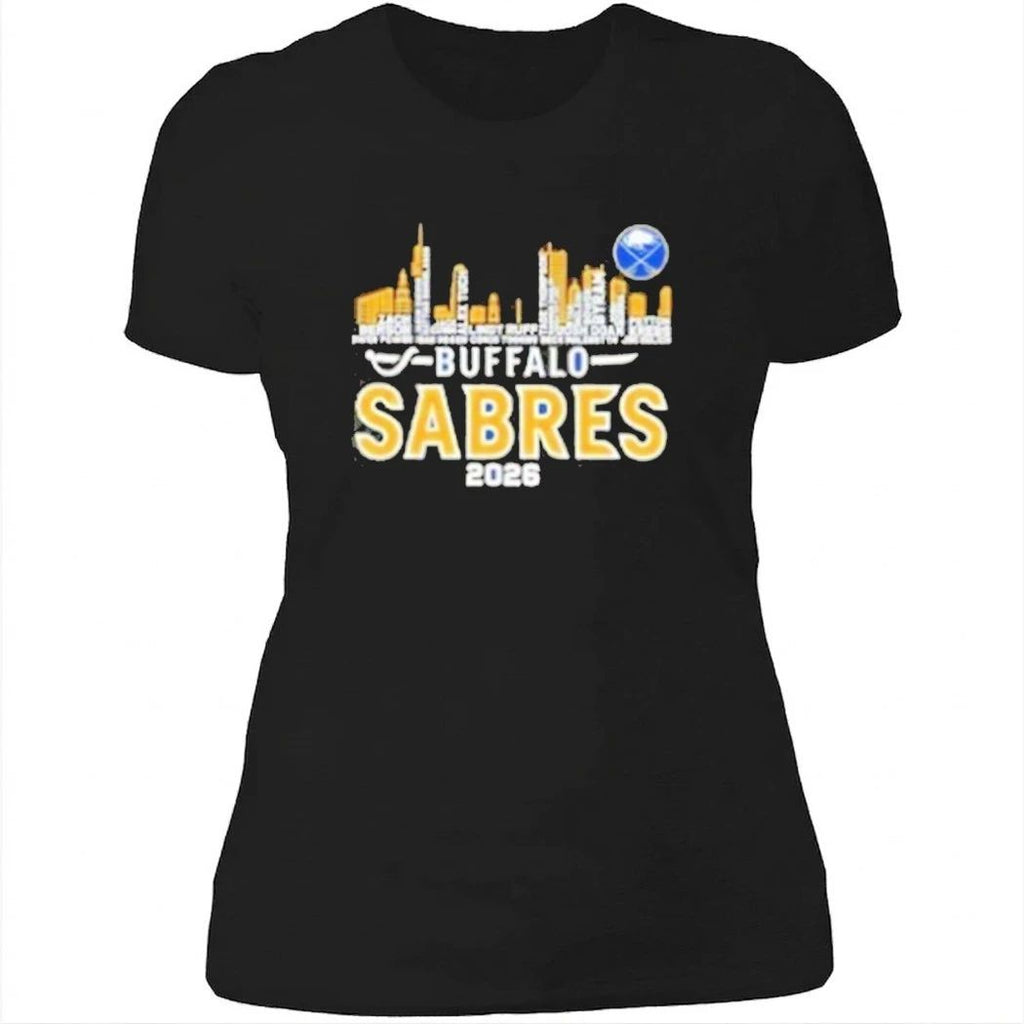 Buffalo Sabres Hockey Skyline City Players Names 2026 T-Shirt