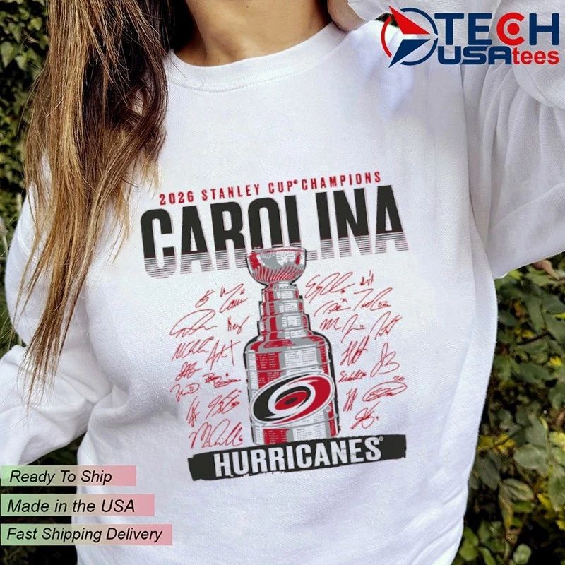 Carolina Hurricanes 2026 NHL Stanley Cup Champions Roster signature shirt