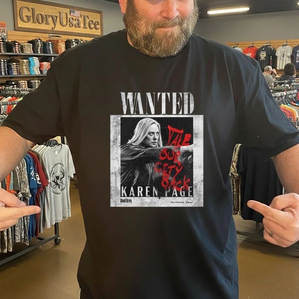 Deborah Ann Woll As Karen Page WANTED Poster For Daredevil Born Again Season 2 Shirt