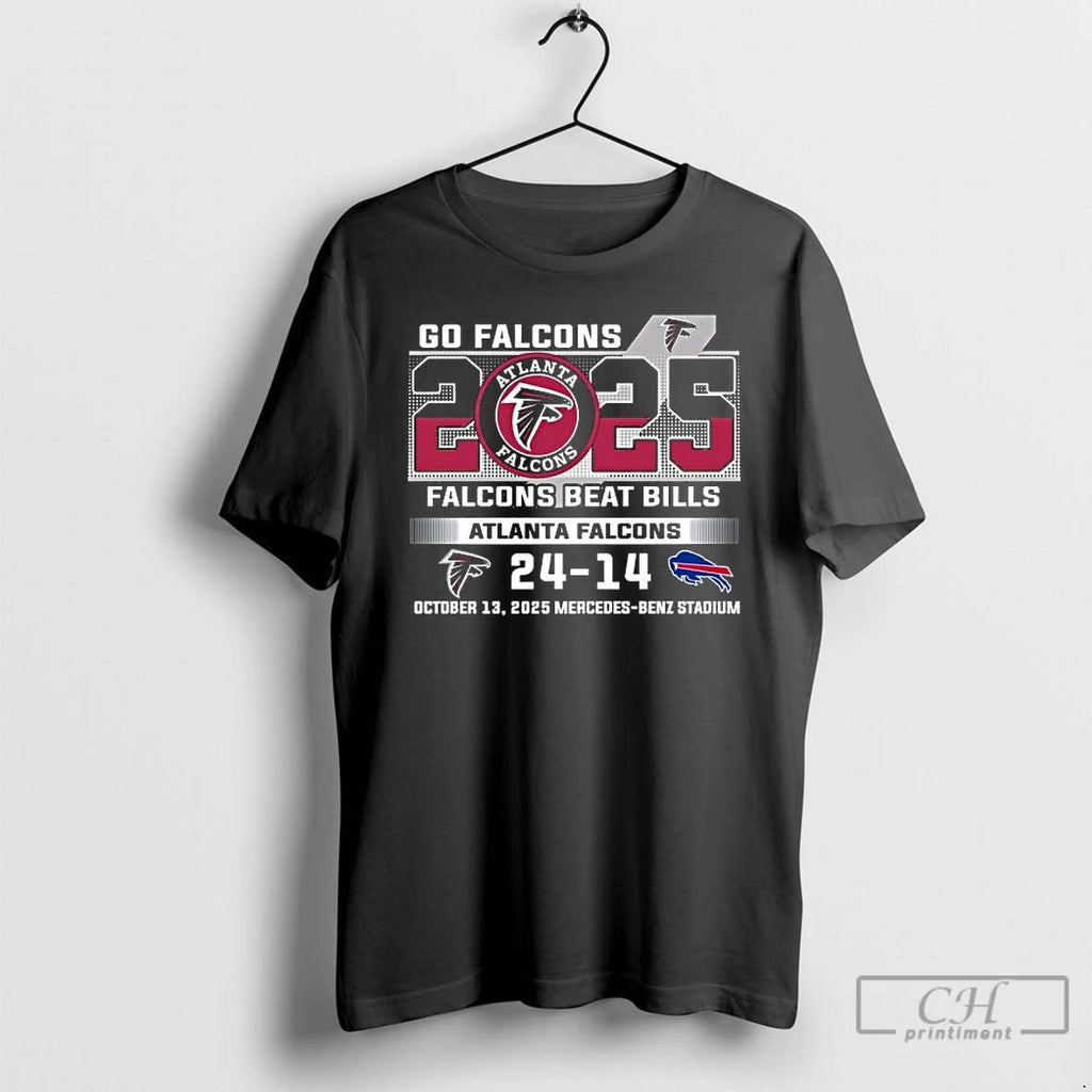Classic Go Falcons Atlanta Falcons 2025 Falcons Beat Bills 24 14 Score T Shirts