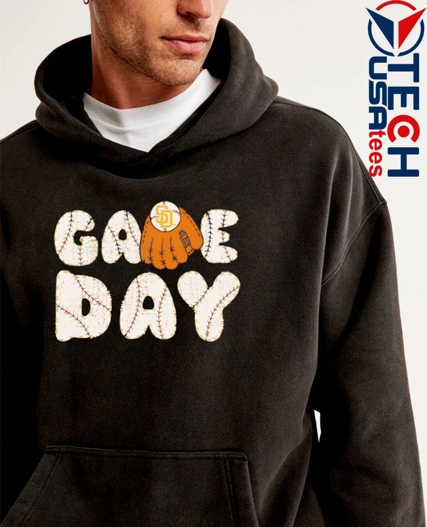 Game Day San Diego Padres Baseball MLB glove shirt