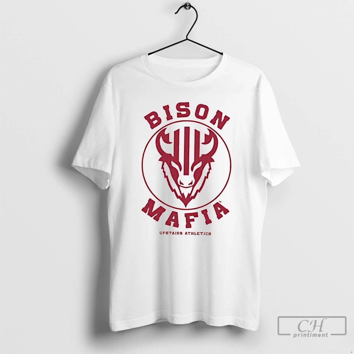 Classic Upstairs Athletics Bison Mafia Logo T Shirts