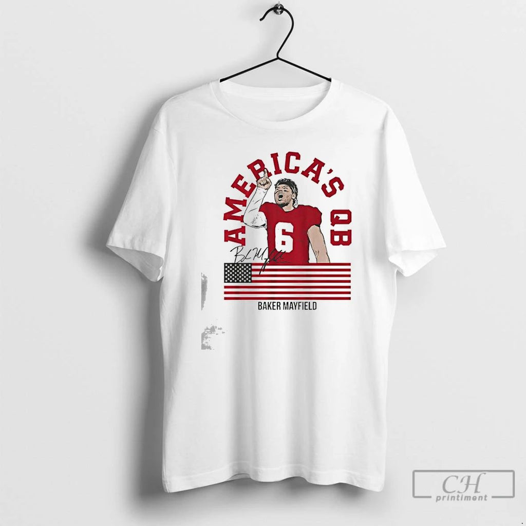 Classic Baker Mayfield Americas Qb American Flag T Shirts