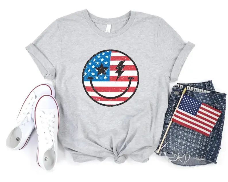 4th of July Smiley T-Shirt