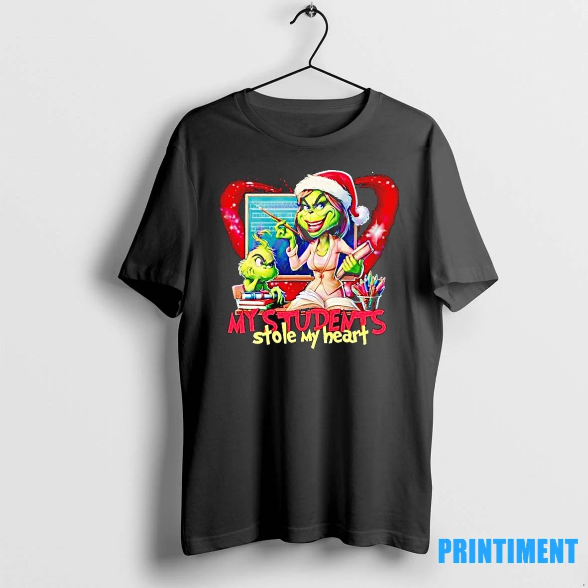 My Students Stole My Heart Christmas Grinch Teacher Tshirts Sweater