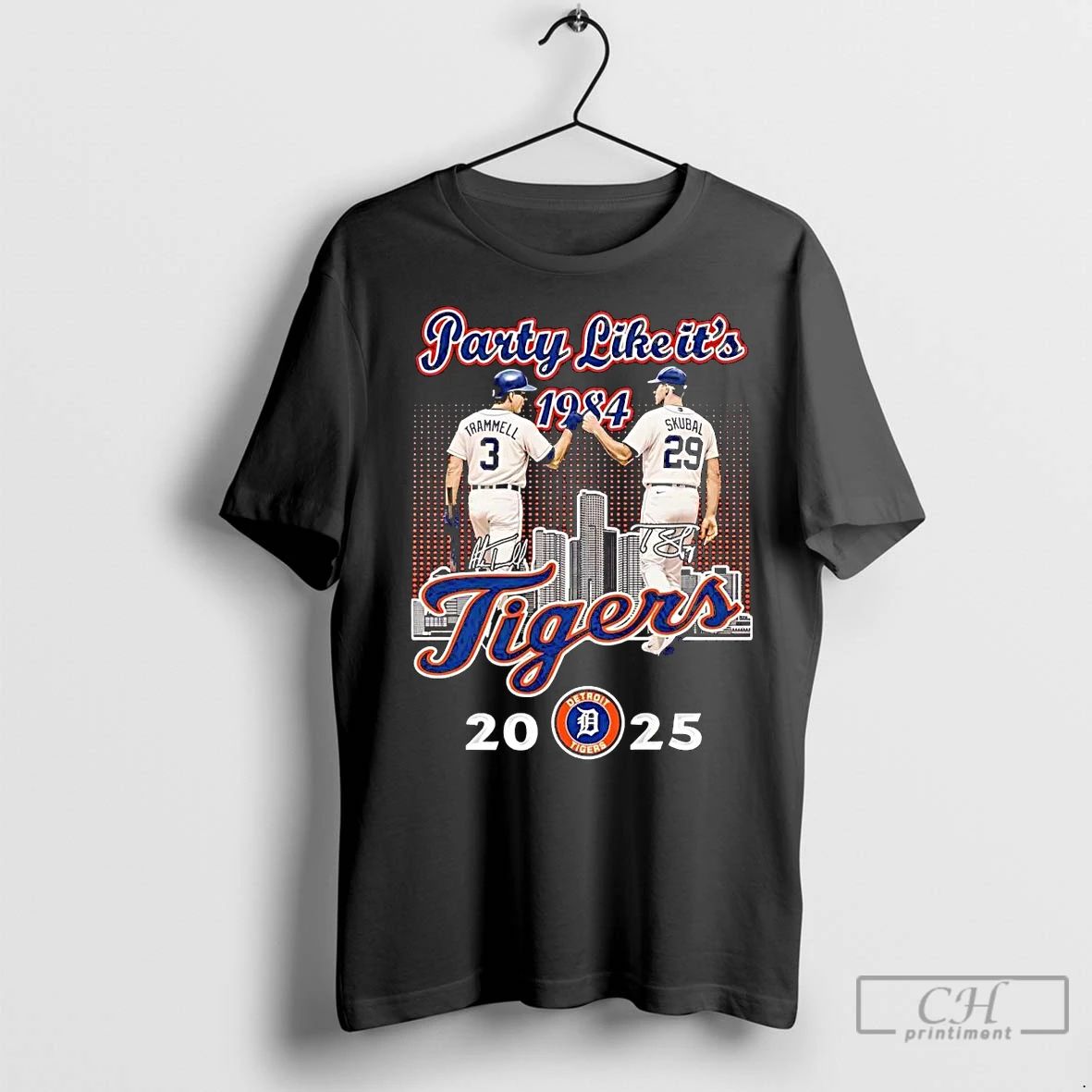 Classic Detroit Tigers Trammell And Skubal 2025 Party Like Its 1984