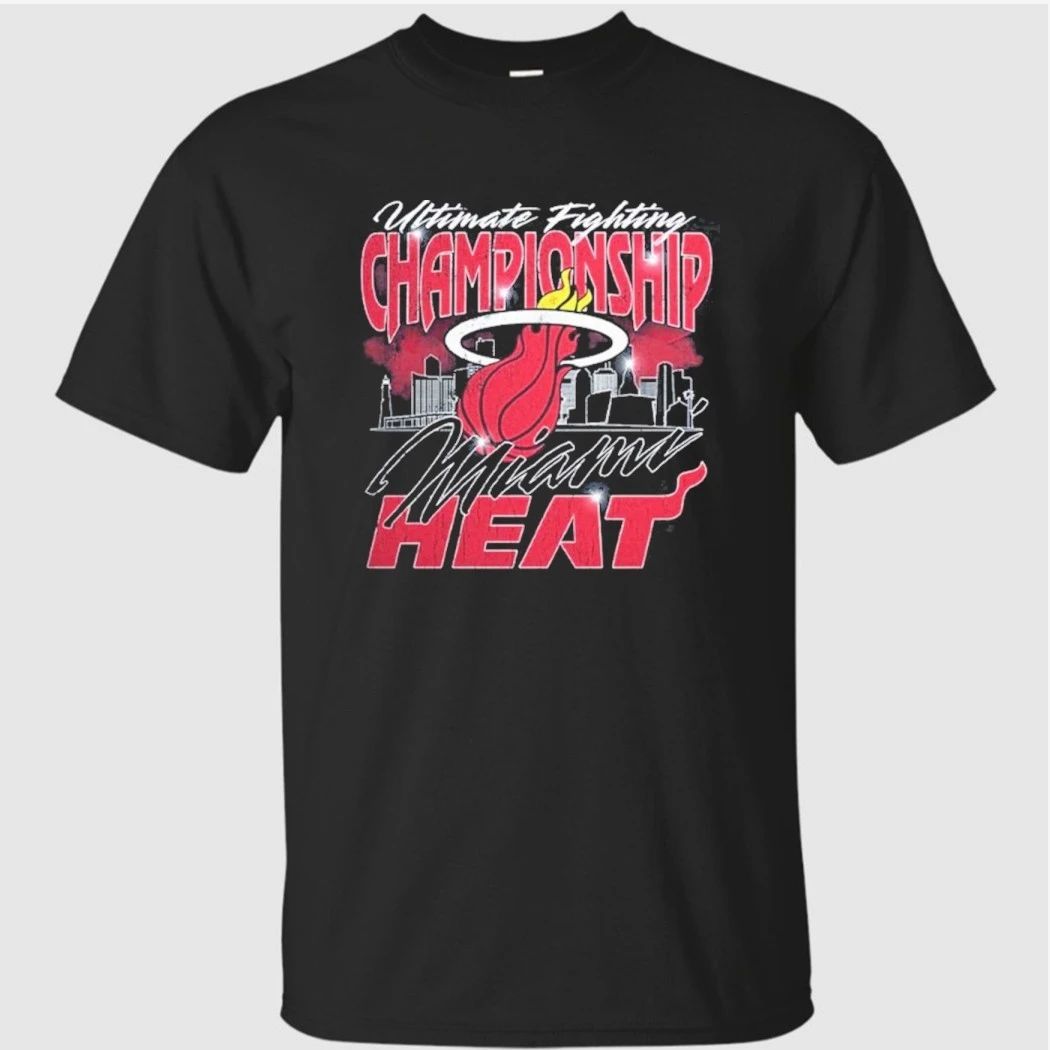 UFC X Miami Heat Exclusive Event Merch UFC 327 At Kaseya Center T-Shirt