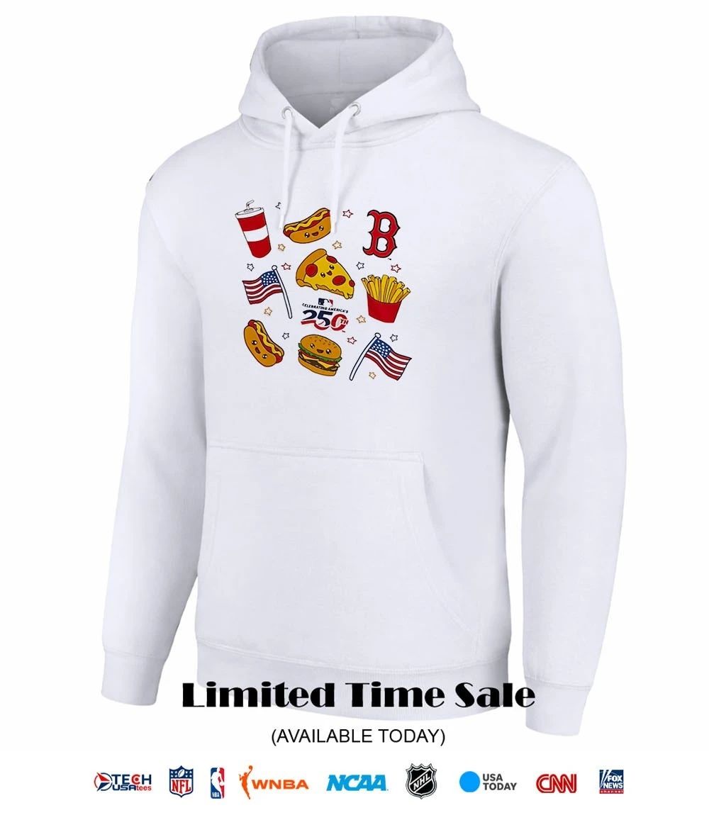 Celebrating America’s 250th on Friday hotdog pizza flag icon shirt