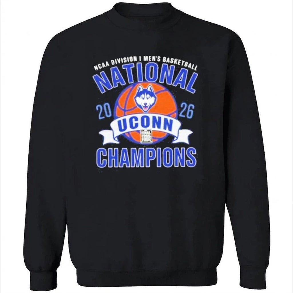 UConn Huskies 2026 NCAA DI Men’s Basketball National Champions T-Shirt