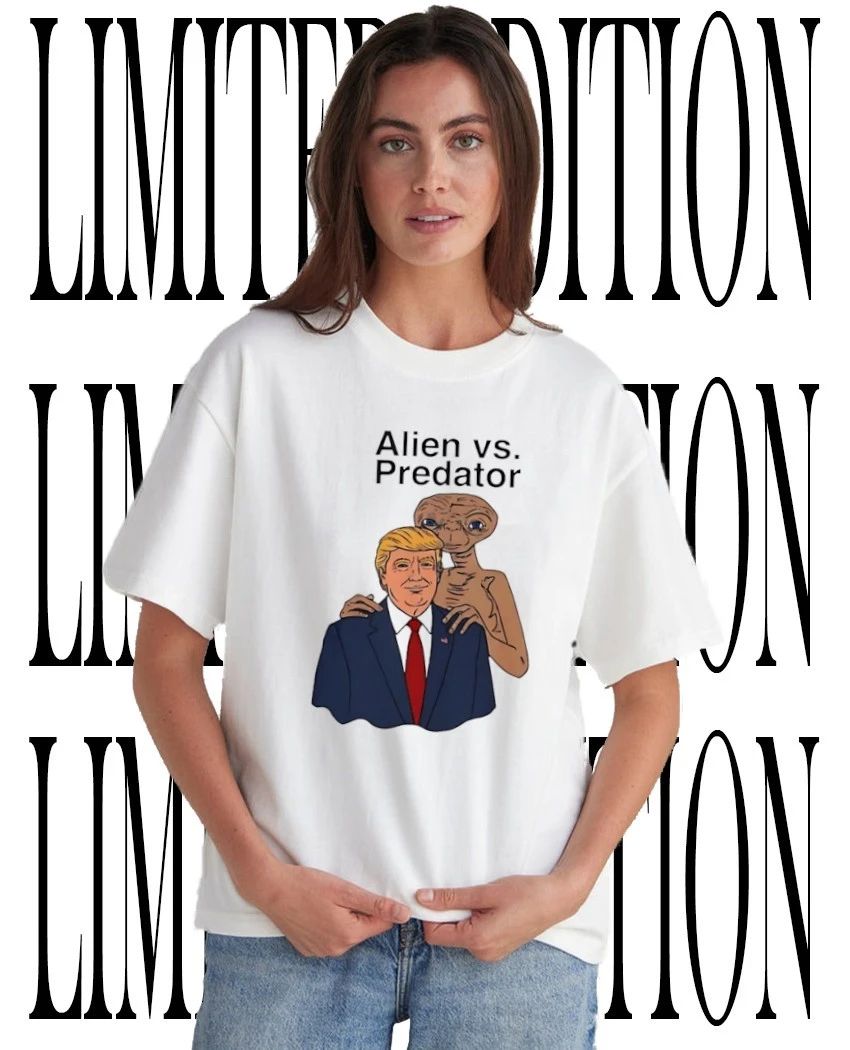 Alien vs. Predator Donald Trump ET caricature shirt