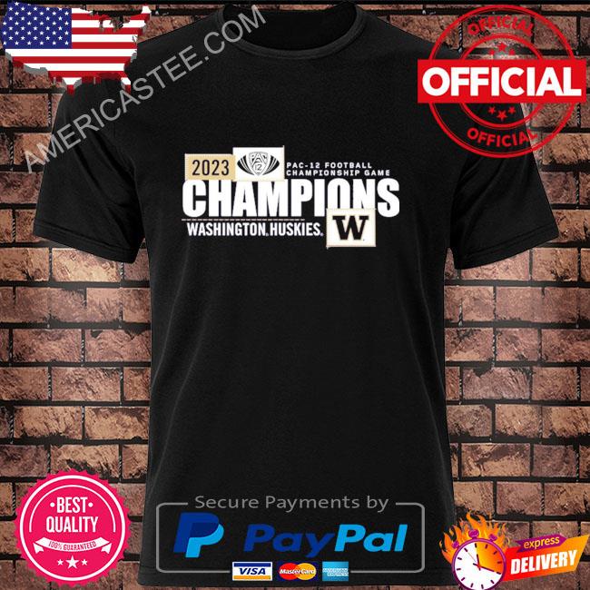 Washington huskies blue 84 youth 2023 pac-12 football conference champions locker room shirt