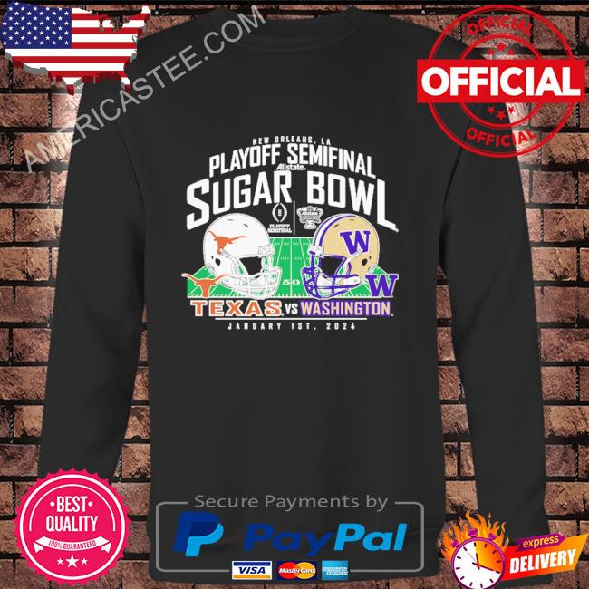 Washington Huskies vs. Texas Longhorns Blue 84 College Football Playoff 2024 Sugar Bowl Matchup T-Shirt