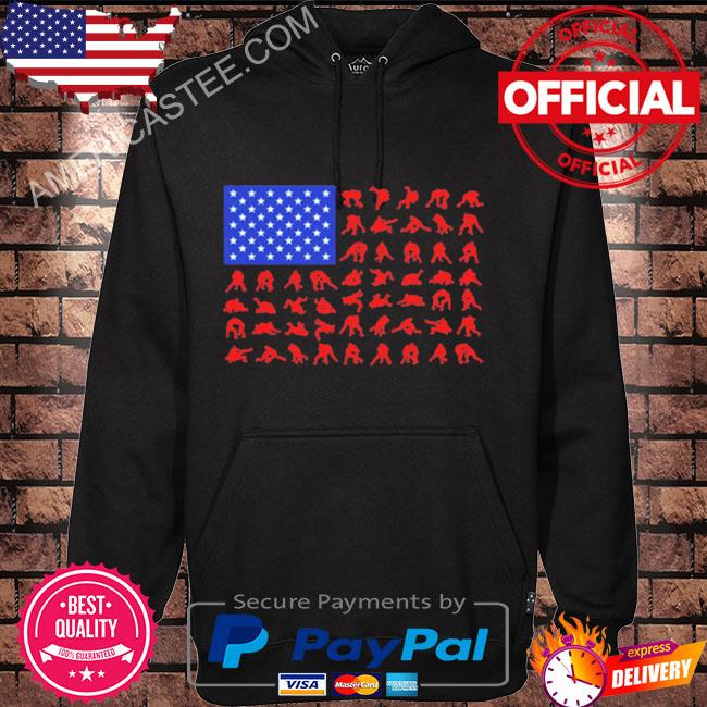 Wrestling Wrestlers American Flag Skill Collage Shirt